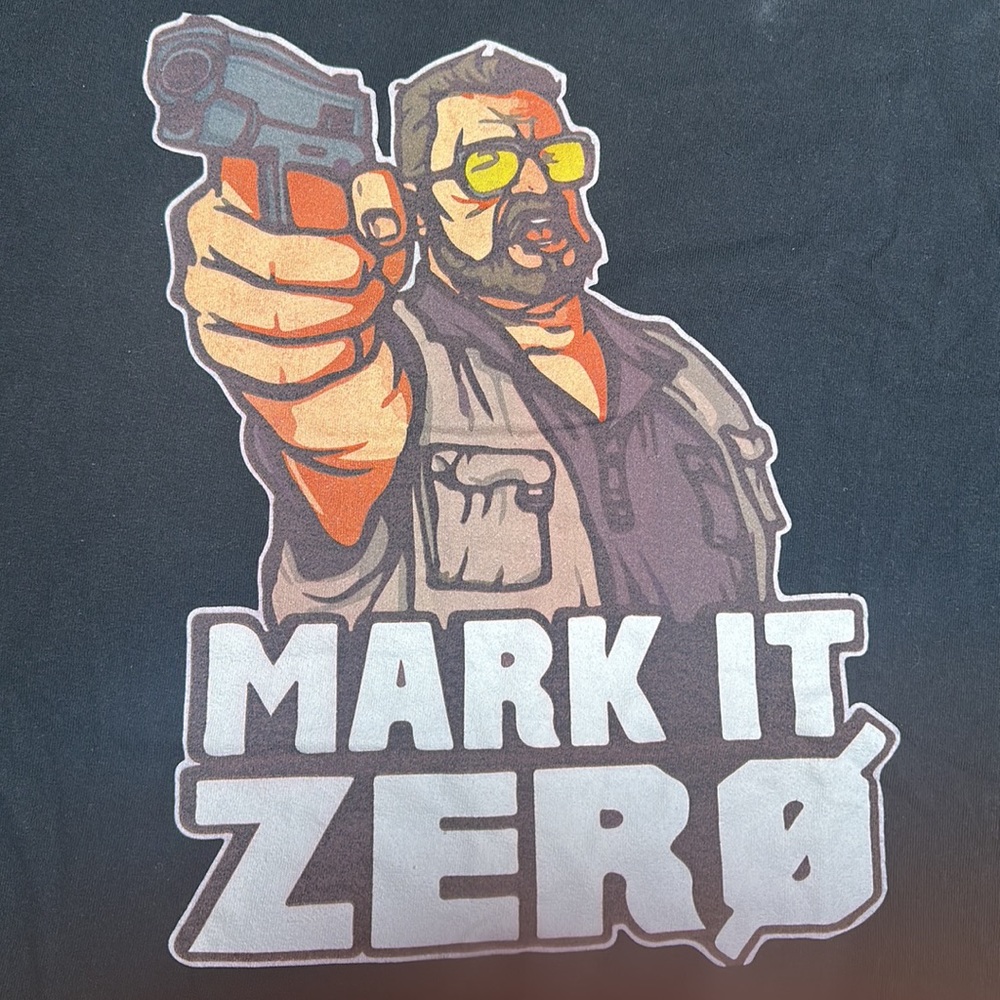 The Big Lebowski Walter Sobchak “Mark it Zero” graphic tee black size M